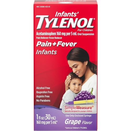 Tylenol Infants Acetaminophen Liquid Medicine, Grape, 1 fl. oz