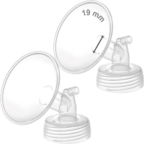 Maymom Wide Neck Pump Part Compatible with Spectra S1/S2 Pumps; Incl Wide Mouth Flange; Not Original; Replaces Spectra Shield (19 mm Two Flanges)