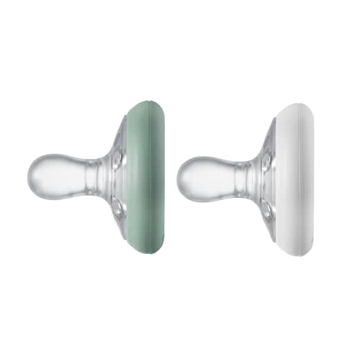 Tommee Tippee Breast-Like Pacifier, Skin-Like Texture, Symmetrical Design, BPA-Free Binkies, 0-6m, 2-Count, Dragonfly/Morning Mist