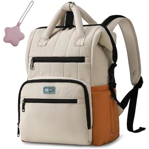 Quilted Diaper Backpack Multifunctional Large Baby Travel Bag
