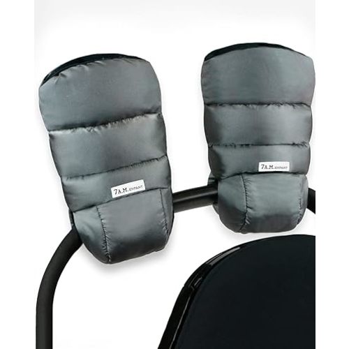 7AM Enfant Stroller Warmmuffs Gloves - Anti-Freeze Stroller Mittens for Handlebars, Water Repellent Hand Warmer Muff for Cold Weather, Plush Lined Stroller Warmmuffs | Winter Stroller Accessories