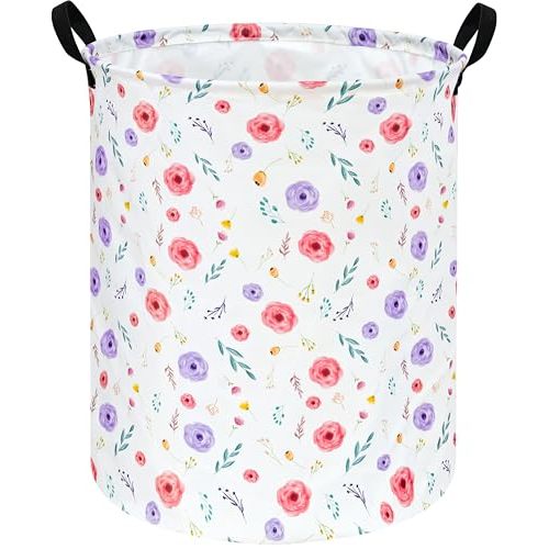 KUNRO Laundry Basket Nursery Hamper Kids Storage Bin Baby Toy Organizer Box Mother's Day Gift Basket for Room Decor