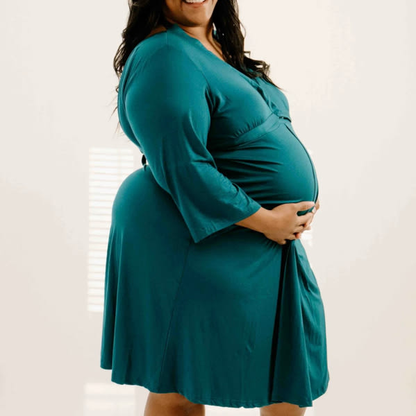 Lila Labor & Postpartum Gown in Deep Teal