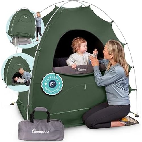 Hiccapop Daydreamer Blackout Tent for Pack and Play, Patented Portable Crib Tent, Blackout Canopy Crib Cover, Sleep Pod for Kids