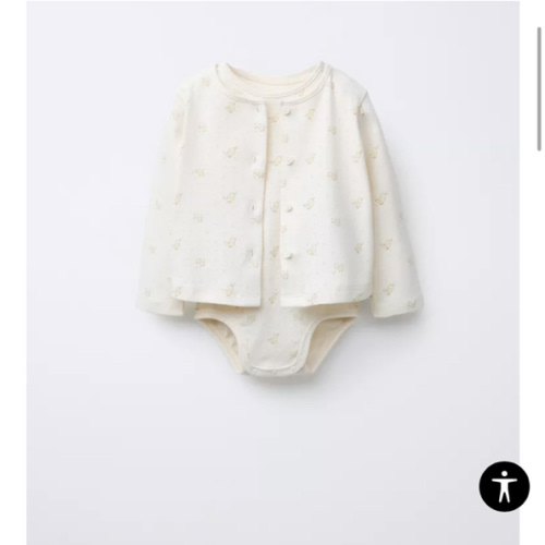 POINTELLE PRINT BODYSUIT AND JACKET PACK - Oyster-white | ZARA United States
