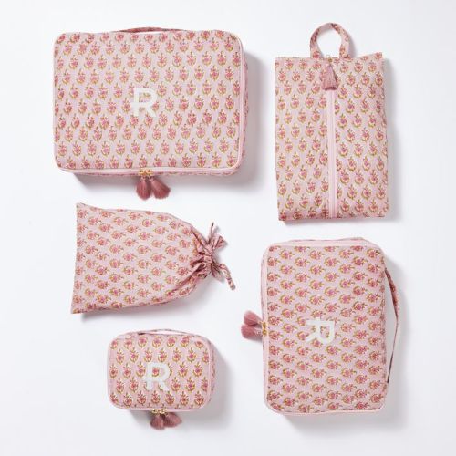 5 Piece Block Print Packing Cube Set