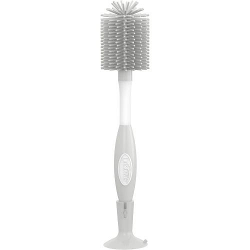 Dr. Brown's Soft Touch No Scratch Baby Bottle Cleaning Brush, Nipple Cleaner & Suction Cup Base for Easy Storage, BPA Free, Gray