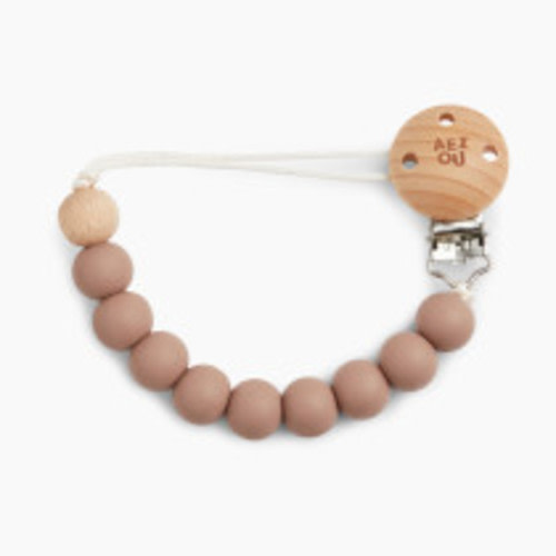 AEIOU Silicone Pacifier Clip - Clay