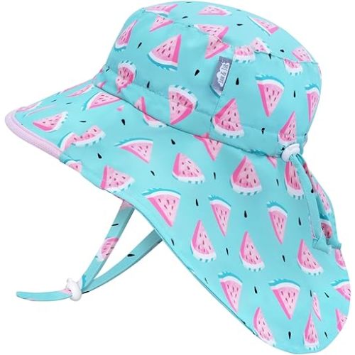 Jan & Jul Quick Dry Beach Sun-Hat with Wide Brim Neck Flap for Swimming