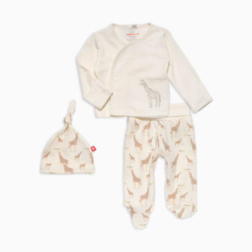 Organic Cotton Magnetic Wrap 3-Piece Set - Cream Jolie Giraffe