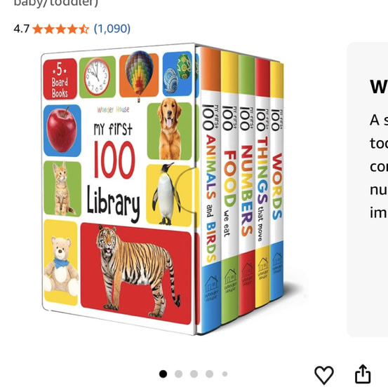My First 100 Library: Boxset of 5 Early Learning Board Books for Kids/Children (homeschool / preschool / baby/toddler)