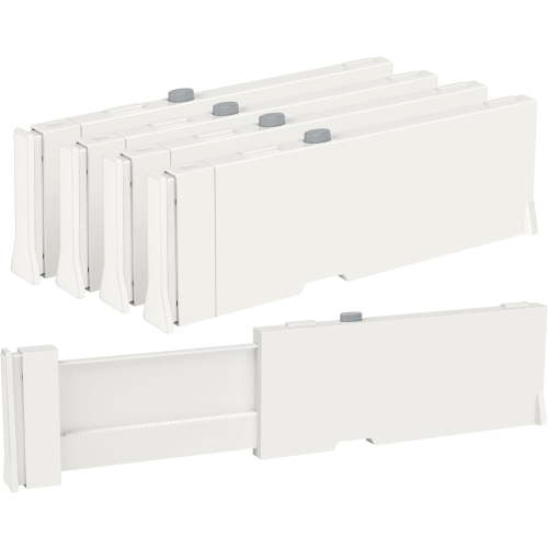 Drawer Dividers for Clothes 8 Pack, Adjustable 4" High Expandable from 11.6"-17" Dresser Drawer Organizer, Plastic Drawers Separators for Dresser, Baby Clothes, Kitchen and Office Storage