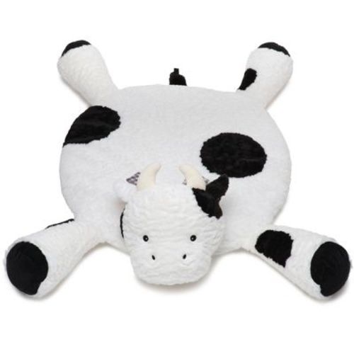 Bearington Lil' Gilly 30 Inch Cow Tummy Time Mat - Cow Baby Blanket - Cow Pillow for Baby