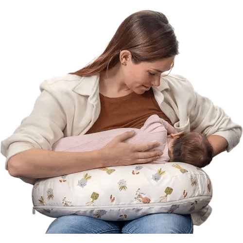 Boppy Nursing Pillow - Ergonomic Bottle & Breastfeeding Pillow with High, Firm, Large Area, Water-Repellent Cushion with Washable Cover; Baby Safety Alliance Verified - Tan Happy Houseplants