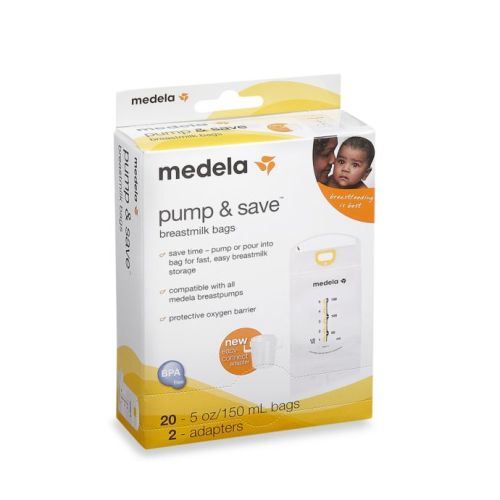 Medela® Pump & Save™ 20-Count Breastmilk Bags with Easy-Connect Adapter