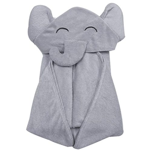YOYOO Premium Bamboo Baby Bath Towel – Ultra Soft Organic Hypoallergenic Baby Hooded Towels for Babies - Newborn Essential Cute Grey Little Elephant -Perfect Baby Registry Gifts for Boy Girl