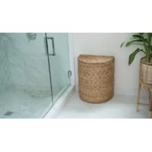 Wicker Half Moon Laundry Hamper