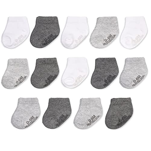 Fruit of the Loom Baby 14-Pack Grow & Fit Flex Zones Cotton Stretch Socks - Unisex, Girls, Boys