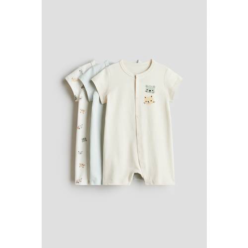 3-PACK COTTON PAJAMA JUMPSUITS (3M)