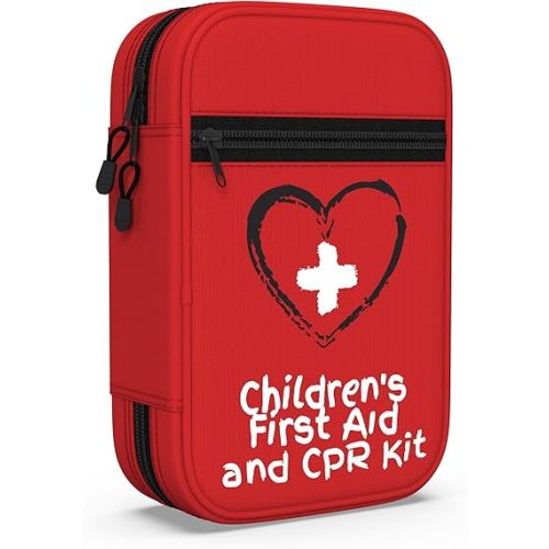 Small, First Aid and CPR Kit for children, toddler, and kids. Large Variety of Bandages to fit your childs injuries. Perfect travel first aid kit, Diaper Bag, Backpack, Car, and More. Quick and Effect