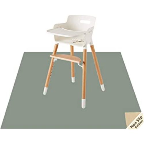 Splat Mat for Under High Chair/Arts/Crafts by CLCROBD, 51" Baby Anti-slip Food Splash and Spill Mat for Eating Mess, Waterproof Floor Protector and Table Cloth (Gray)