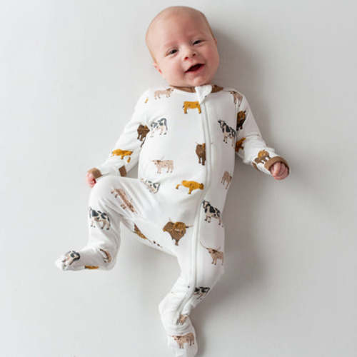 Zippered Footie in Moo