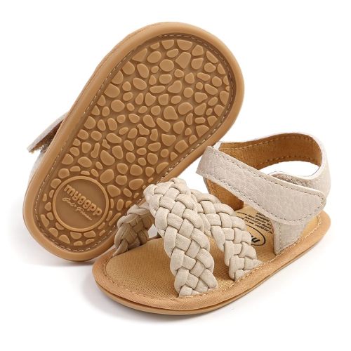 SOFMUO Baby Girls Boys Sparkly Bowknot Sandals Premium Soft Anti-Slip Rubber Sole Infant Summer Outdoor Shoes Toddler First Walkers