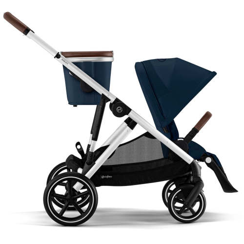 Cybex Gazelle S Single-to-Double Stroller - Silver Frame / Ocean Blue