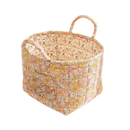 Colorful Flowers Fabric Storage Baskets,Decorative Rectangular Fabric Storage Bin With Handles for Home, Funny Laundry Hamper Clothes Storage Bucket Toy Organizer For Bathroom/Laundry/Bedroom