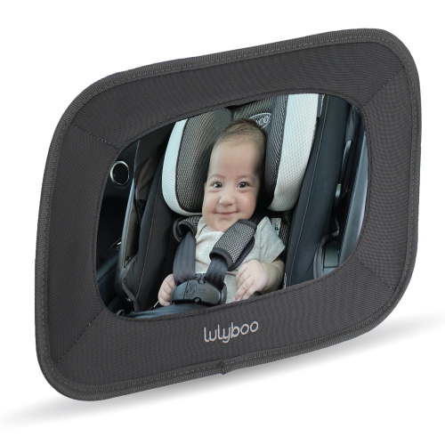 LulyBoo Adjustable Baby Car Mirror for Rear Facing Baby, Gray
