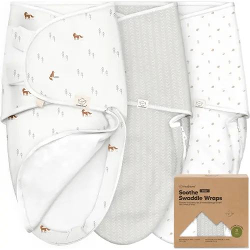 Baby Swaddle Sleep Sacks with Zipper - 3-Pack Swaddles for Newborns 0-3 Months, Infant, Baby Girls, Boys,Soft & Durable Newborn Sleep Sack,Easy Diaper Change Swaddling Blanket(Forest)