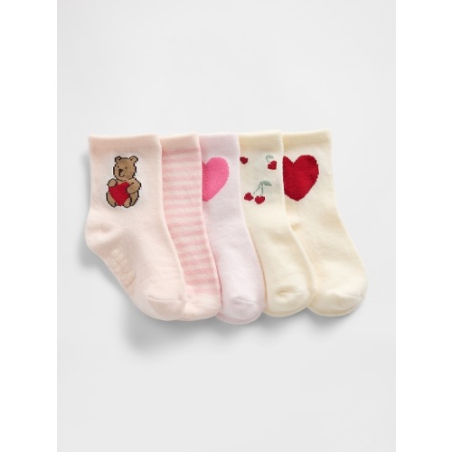 Baby Crew Socks (5-Pack) - Size 0 - 3 M