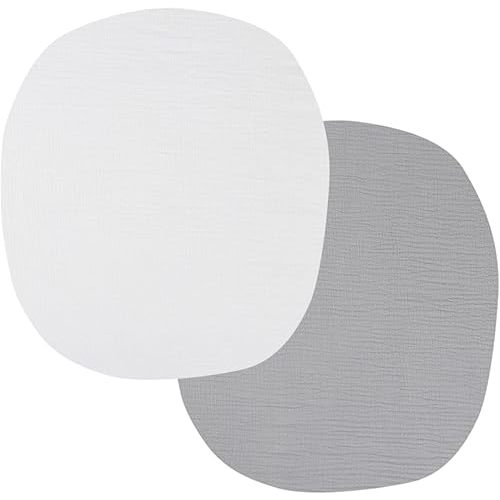 Muslin Bassinet Sheets 24" x21" Compatible with Graco Pack ‘n-Play Dome LX Bassinet, Small Round Bassinet Sheets 2 Pack 100% Cotton White and Grey