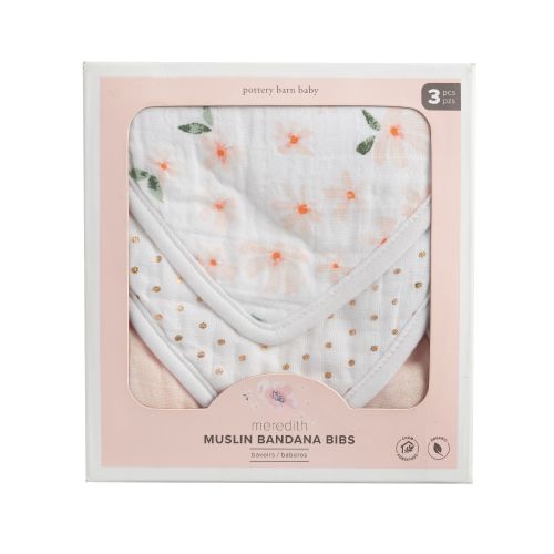 Meredith Muslin Drool Bib Set | Pottery Barn Kids