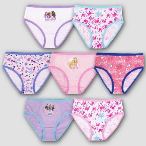 Girls' Barbie 7pk Underwear, Size: 4