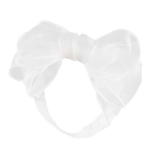 Lace Big Bow Baby Girls Headband Floral Hair Band Toddlers Newborn Infants Christening Baptism Party Hair Accessories for 0-36 Months Elastics Hairband (Style 7)