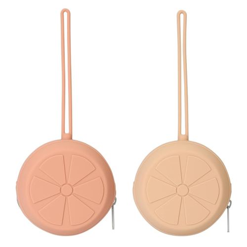 Pacifier Pouch for Diaper Bags, BPA Free Portable Travel Binky Case for Girls, Silicone Baby Pacifier Storage Container, Newborn Pacifiers Holder (Muted, Apricot)