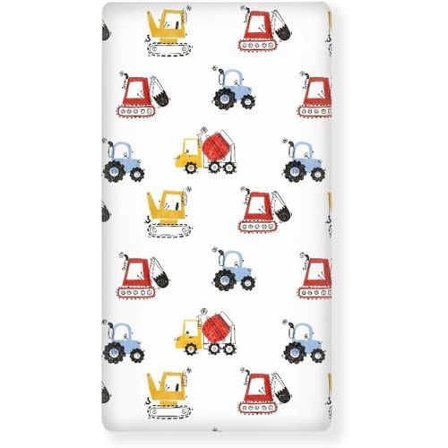 Truck Baby Crib Sheets for Boys Girls Colorful Trucks Fitted Crib Sheet for Standard Crib and Toddler Mattress Cute Baby Mattress Sheets Toddler Bed Sheet 52x28x8 in