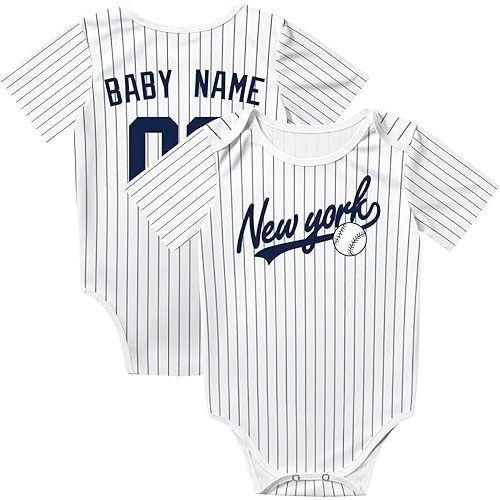 KREDE Baby Clothes Unisex Bodysuit Personalized Custom Baby Name Number for Boy Girl