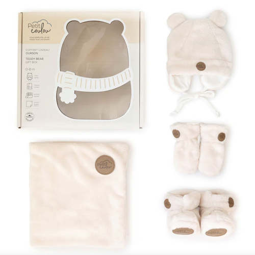 Coffret cadeau Ourson pour bébé (4 accessoires) - Crème 0-6m - Petit – CLÉMENT