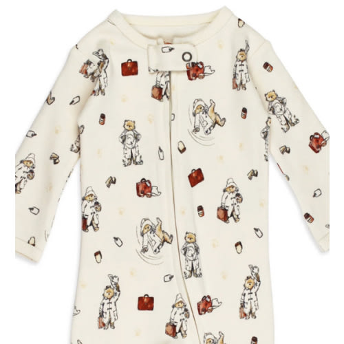 Organic 2-Way Zipper Footie in Adventure Paddington™ – L'ovedbaby