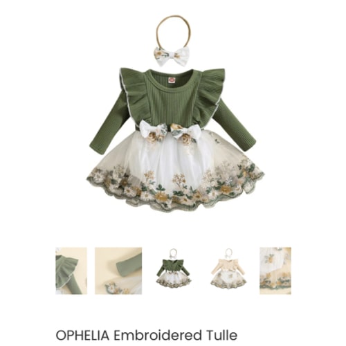 OPHELIA Embroidered Tulle Romper Dress - Hazel & Bo