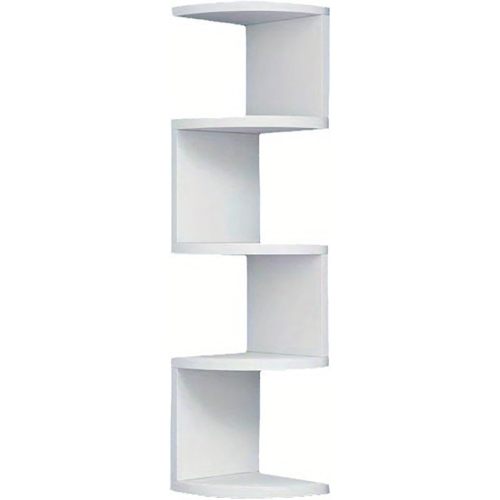 5 Tier Corner Shelves for Wall White Floating Display Shelf Decorative Large Storage Easy to Clean for Home Living Room Bedroom