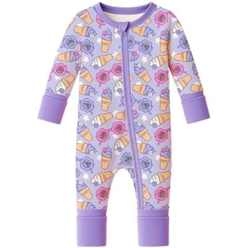 ITSY BITSY BOUTIQUE Viscose Bamboo Baby Pajamas - Boys and Girls Footie Sleeper Convertible 2-Way Zipper Sleeper