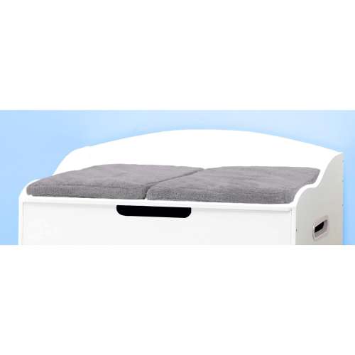 Foldable Toy Box Cushion -  Grey Sherpa