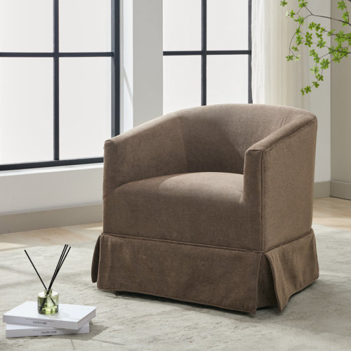 Latitude Run® Upholstered Swivel Barrel Chair & Reviews | Wayfair