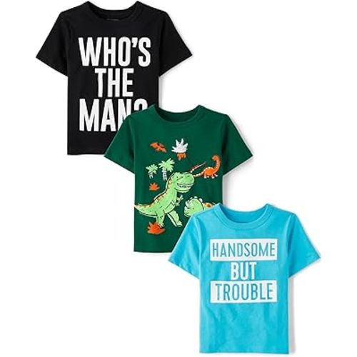 The Children's Place Baby Boys Dinos Short Sleeve Graphic T Shirt