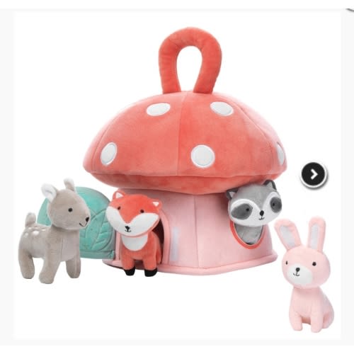 Interactive Plush Mushroom House with Stuffed Animal Toys – Lambs & Ivy