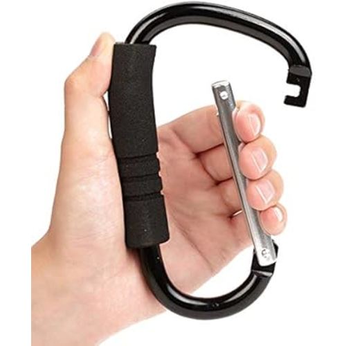 Funbliss Stroller Hooks by Baby,2 Pack Convenient Organizer Hook Bag Clips to Diaper Bags Clothing,Purses,Groceries,Great Hook Set for Mommy When Walking or Shopping(Black)