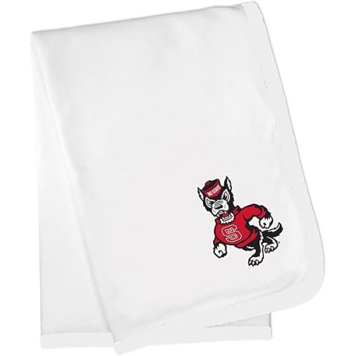 North Carolina NC State Wolfpack Baby Receiving Blanket - White